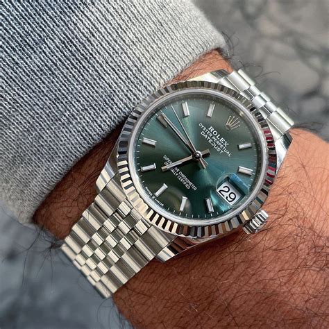 rolex date just 41 green|rolex datejust green dial price.